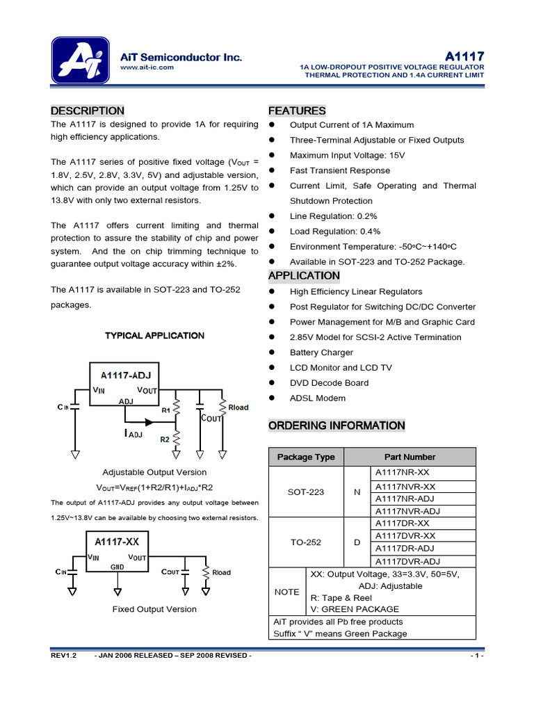 A1117 AiTSemiconductor | PDF | Electrical Equipment