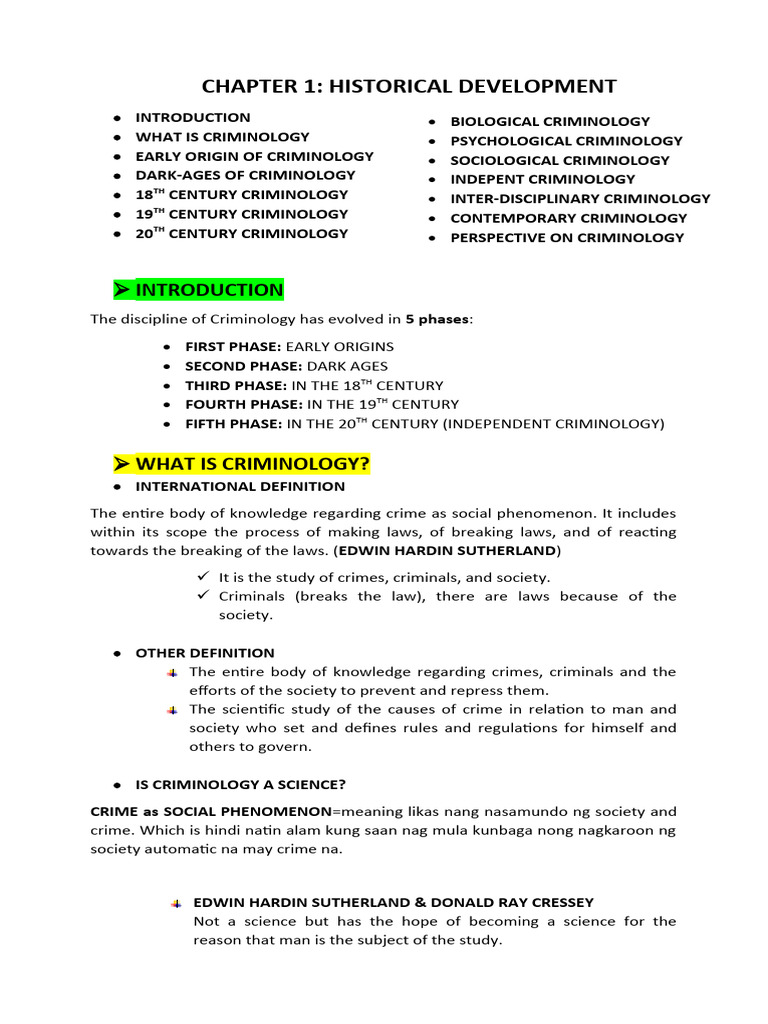 Evolution of Criminology Through History | PDF | Criminology | Crimes