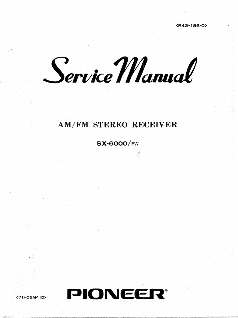 Service Manual PIONEER+SX-6000 | PDF