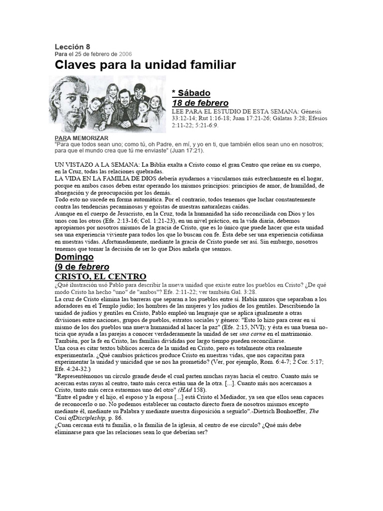 Leccion 8 Claves para La Unidad Familiar | PDF | Cristo (título) | Amor
