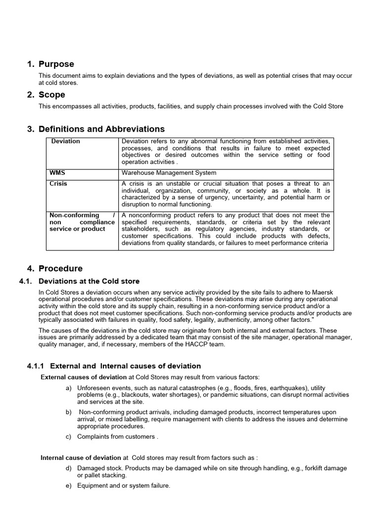 QM-MV-001-02-00 Management of Crisis and Deviations | PDF | Safety