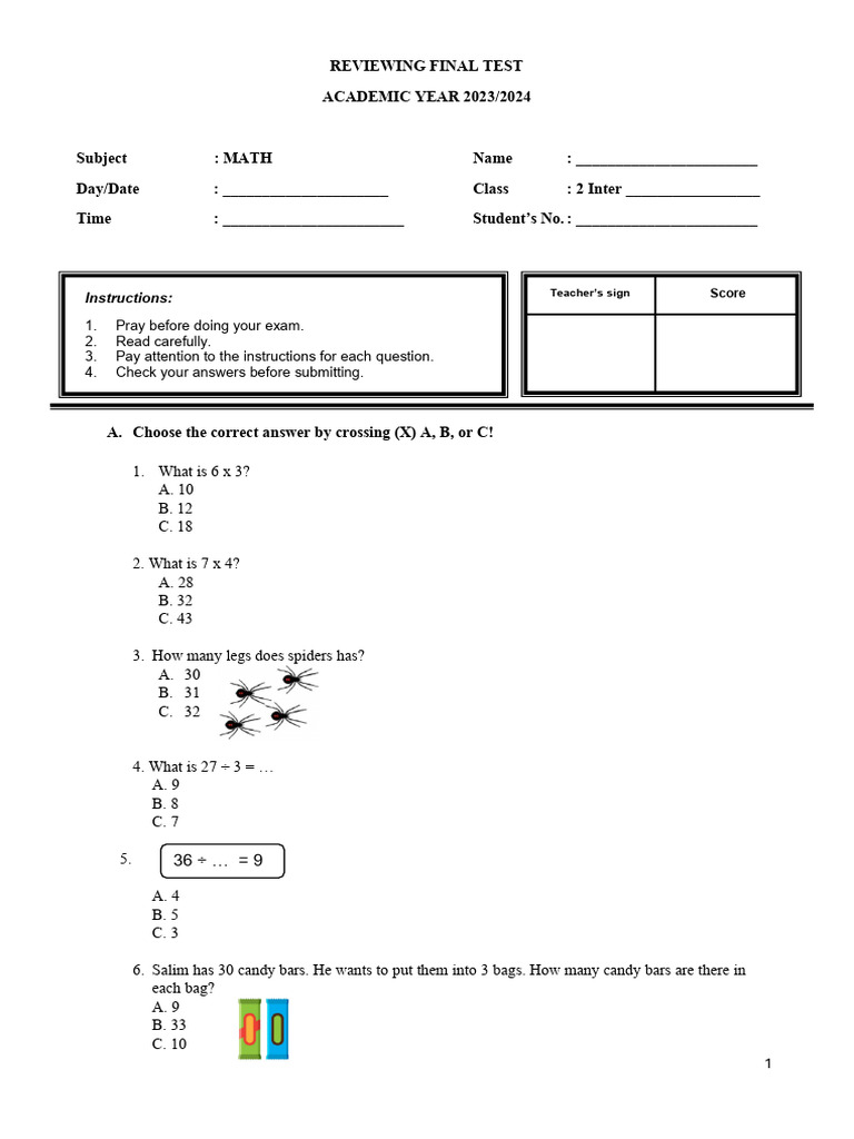 Math final test review sat 2 inter 2023 2024 pdf