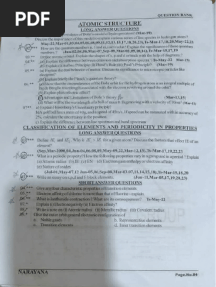 Chemistry Narayana IMP Questions