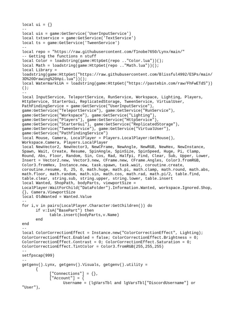 Roblox Game Script: Lynx Utility | PDF | Computing