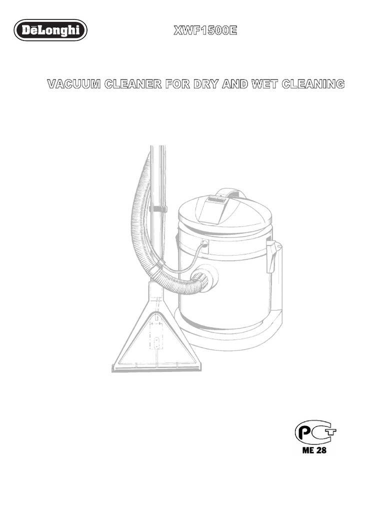 DELONGHI XWF1500E User Manual | PDF | Vacuum Cleaner | Manufactured Goods