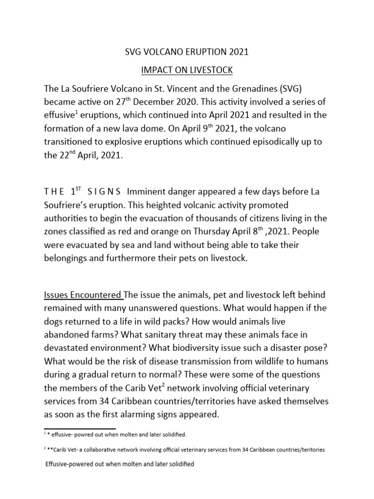 SVG Volcano Eruption 2021 - Edpm 1 2 | PDF | Volcano | Volcanism