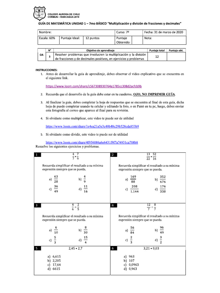 Matematica 7 Básico Pdf