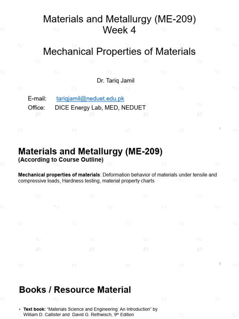 Mechanical Properties of Materials Overview | PDF | Deformation ...