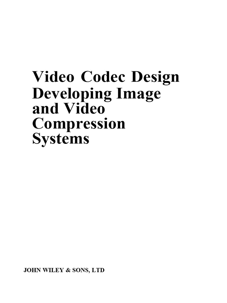 Developing image and video compression systems main page front pdf