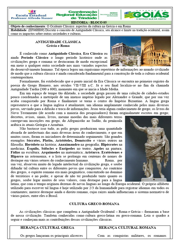 Antiguidade Clássica: Grécia e Roma | PDF | Grécia Antiga | Grécia