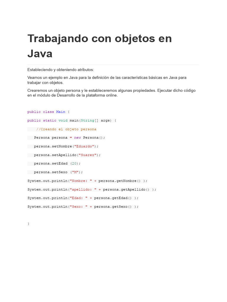 Objetos en Java | PDF | Herencia (Programación Orientada a Objetos ...