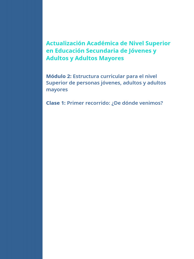 Educación Secundaria Jóvenes y Adultos | PDF | Plan de estudios | Enseñando