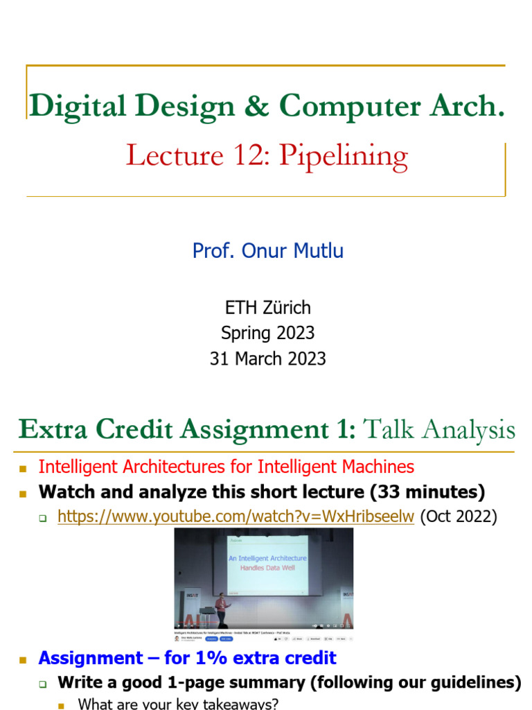 Arch3 Pipelining Afterlecture | PDF | Central Processing Unit | Digital ...
