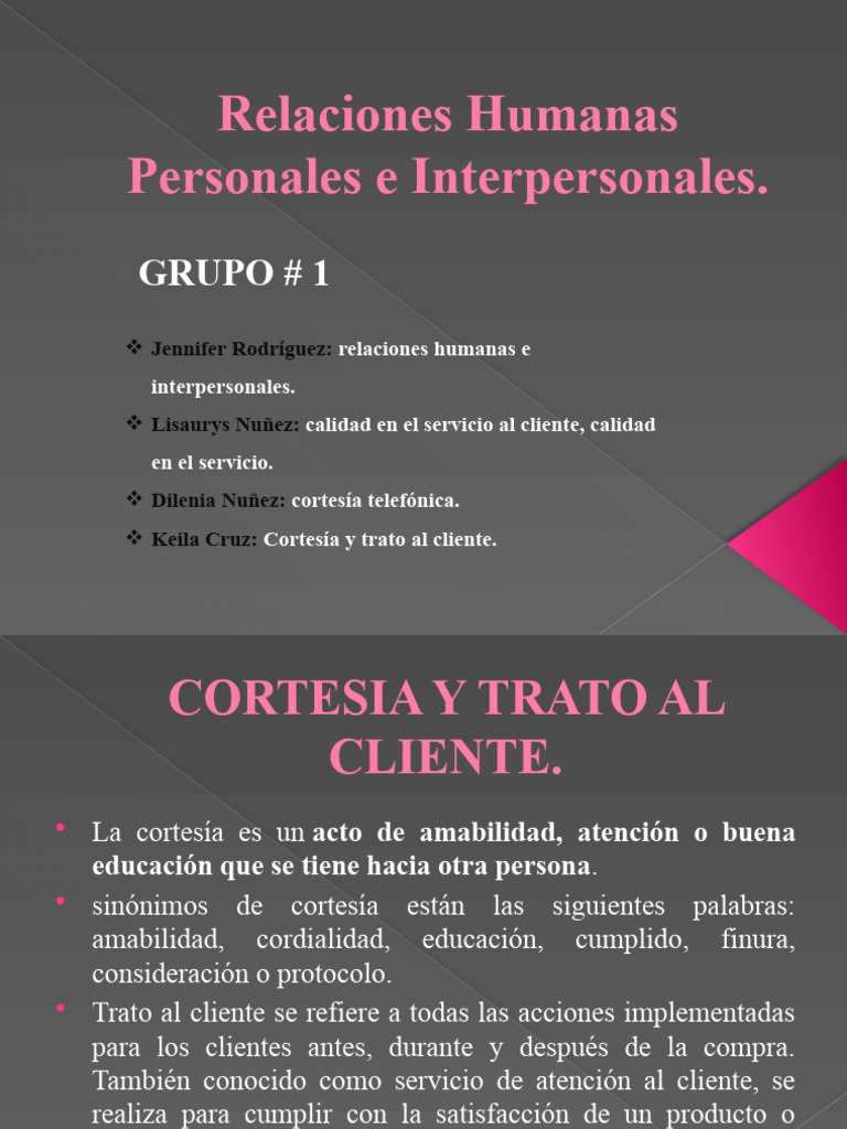 Relaciones Humanas Personales e Interpersonales | PDF | Cliente | Sicología