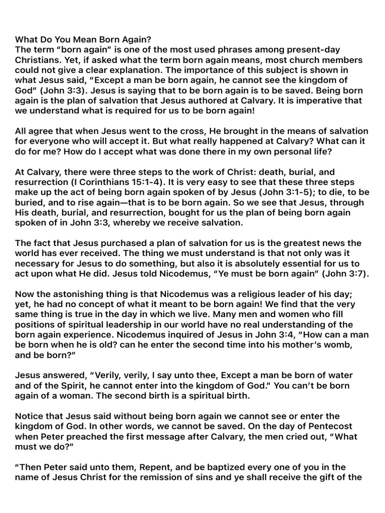 Text | PDF | Born Again | Baptism