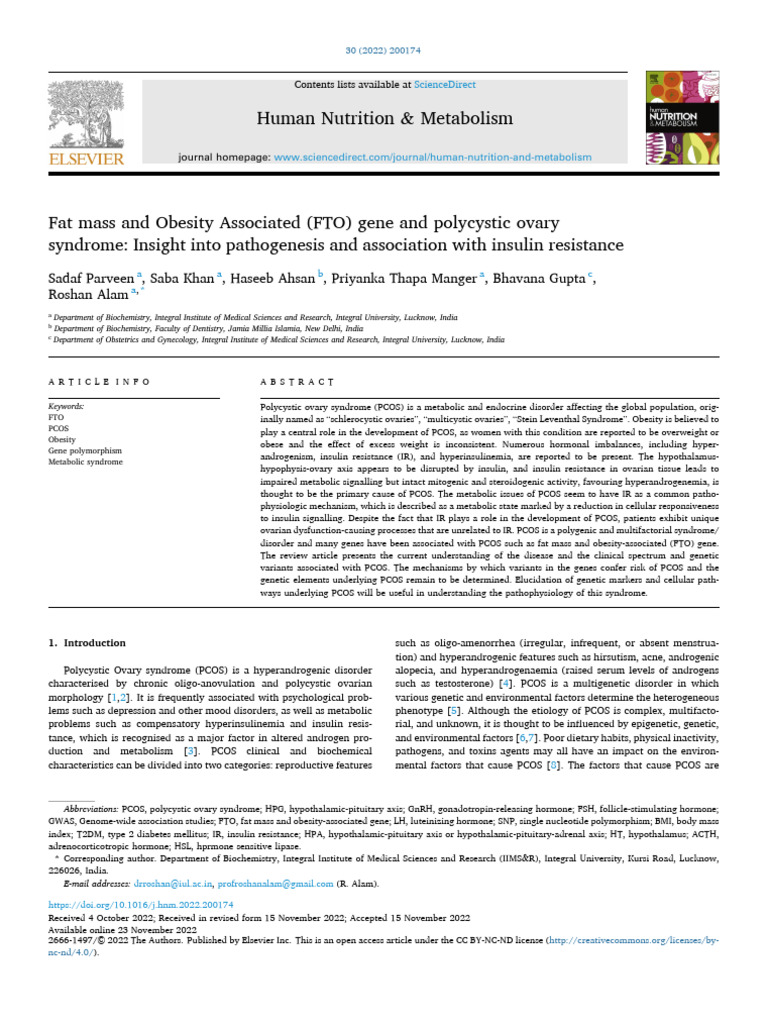 Pcos Fto 8 | PDF | Polycystic Ovary Syndrome | Luteinizing Hormone