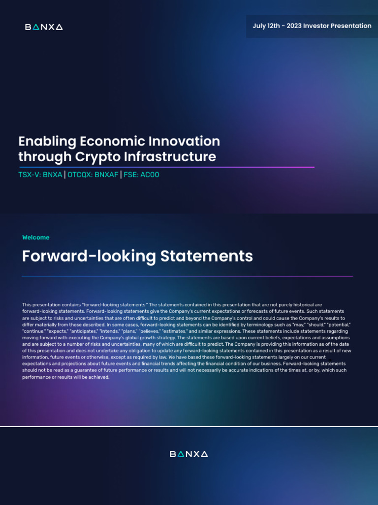 Banxa Investor Presentation 2023 | PDF | Cryptocurrency | Payments