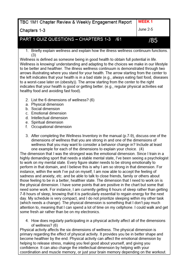 Chapter_Review_and_Activities_Week_1 | PDF | Psychology | Behavioural ...