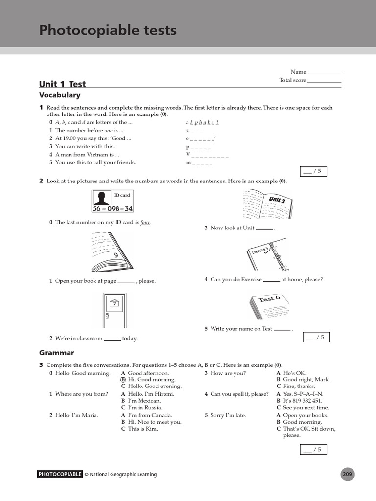 Beginner Unit Tests BE 0 | PDF | English Language | Vocabulary