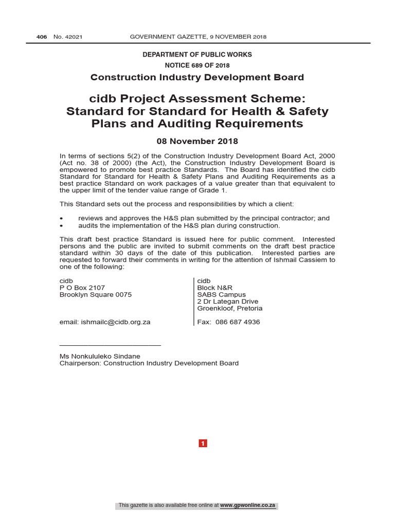 Health & Safety Standards for Construction | PDF | Risk | Employment