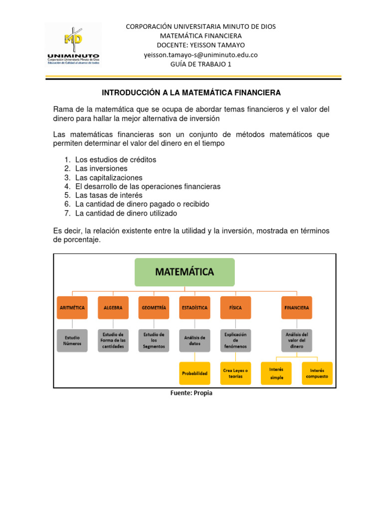 Guía 01 - Introducción A La Matemática Financiera | PDF | Finanzas ...