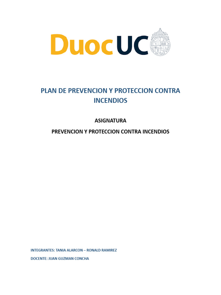 Plan De Prevencion Y Proteccion Contra Incendios Pdf Protección