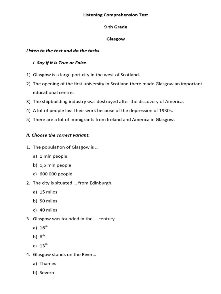 Listening 9 Th Grade Pdf Social Science Young Adult