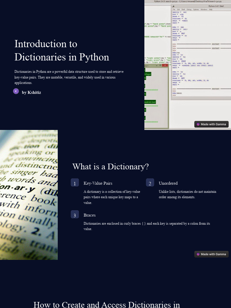 Introduction To Dictionaries in Python | Download Free PDF | Bracket ...