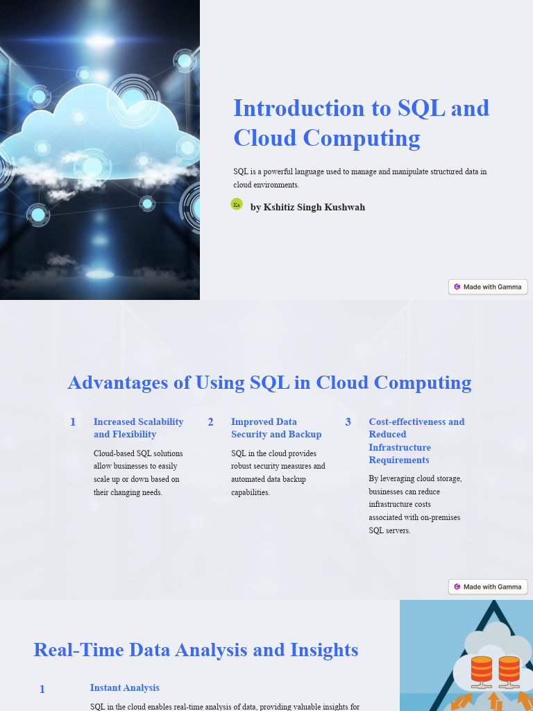 Introduction To SQL and Cloud Computing | PDF | Computers