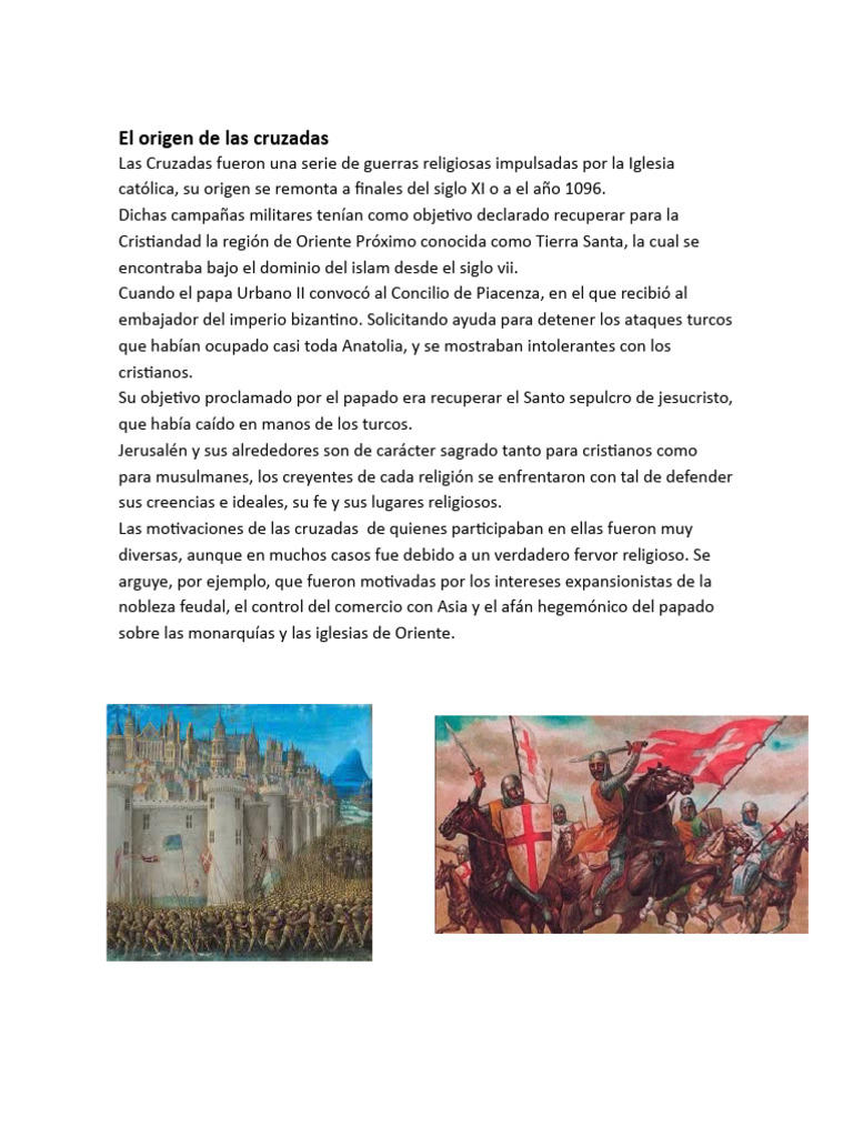 Las cruzadas | PDF | Cruzadas | imperio Bizantino