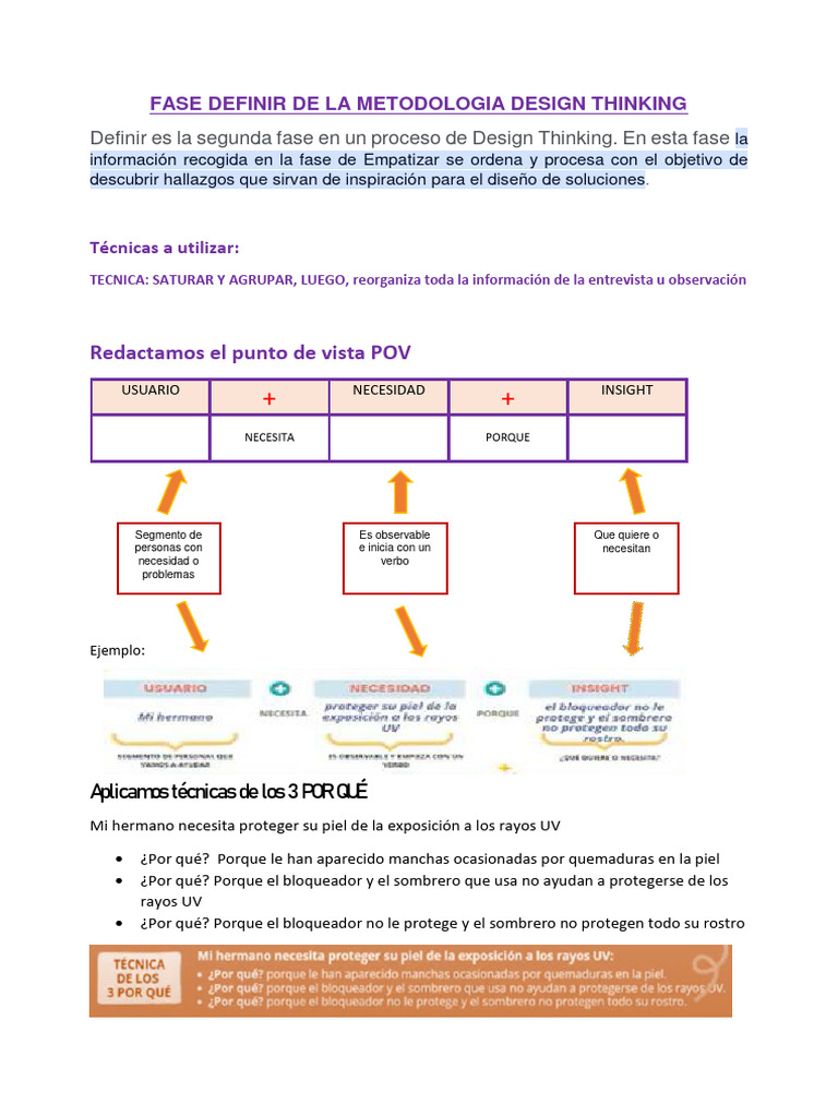 Fase Definir en Design Thinking | PDF