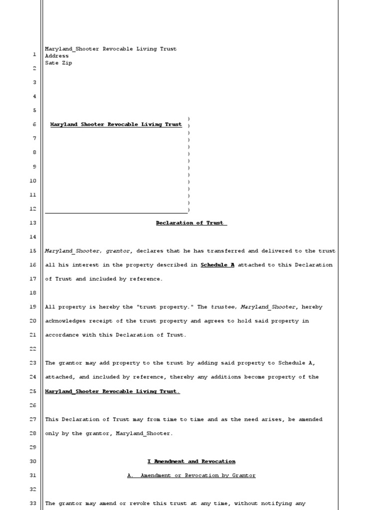 Sample Trust | PDF | Trust Law | Trustee