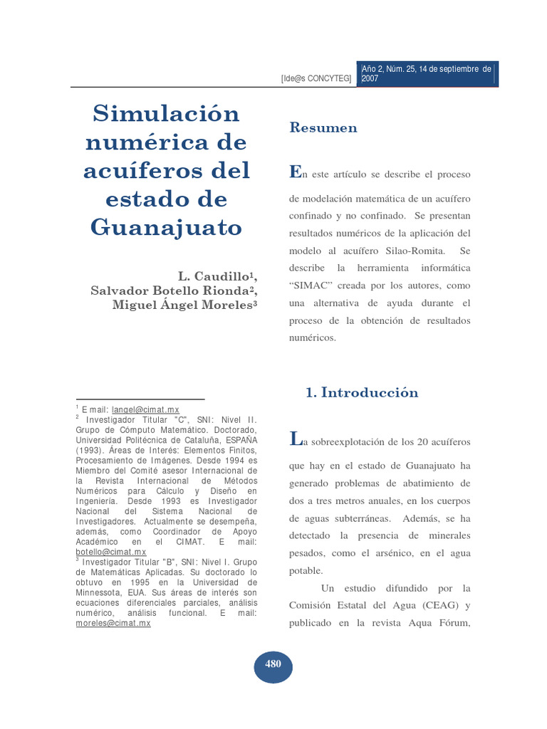 Simulacion Numerica | PDF | Método de elementos finitos | Agua subterránea
