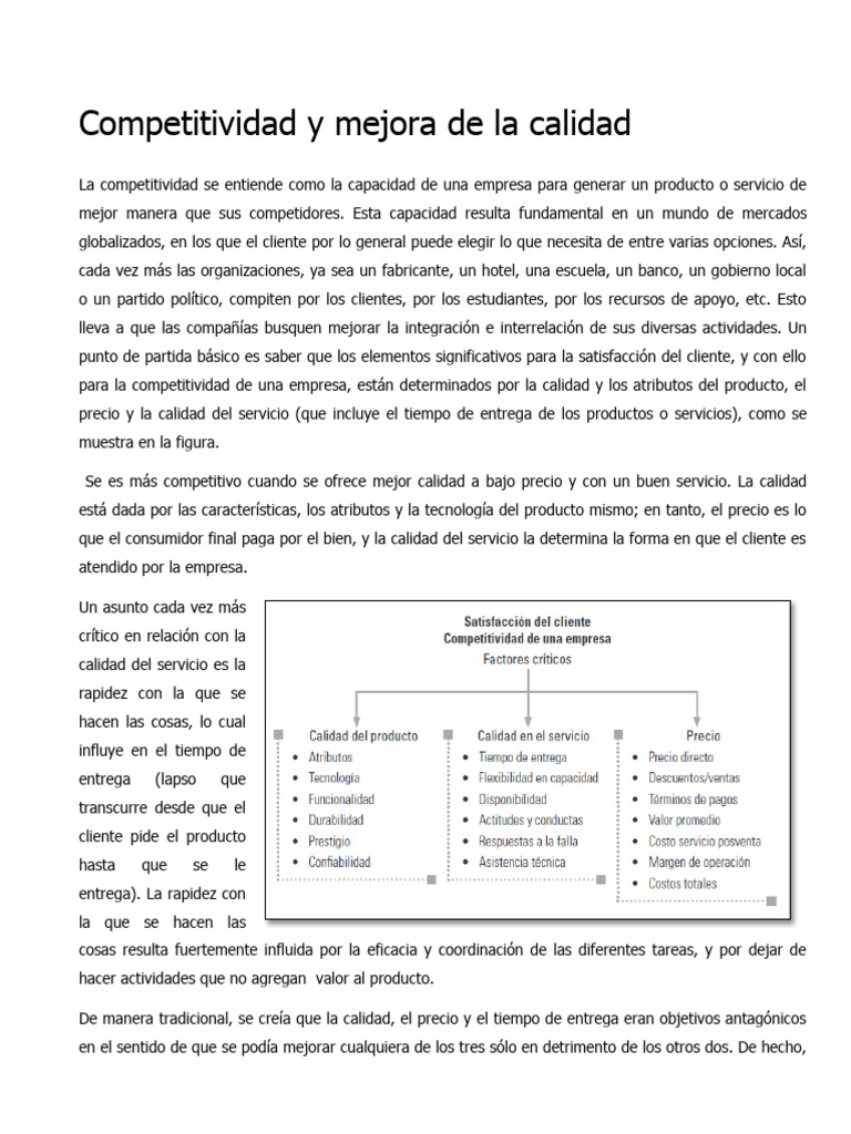 Mejora de Calidad y Competitividad Empresarial | PDF | Calidad ...