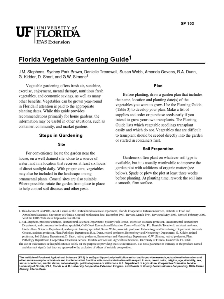 N Florida Planting Guide | PDF