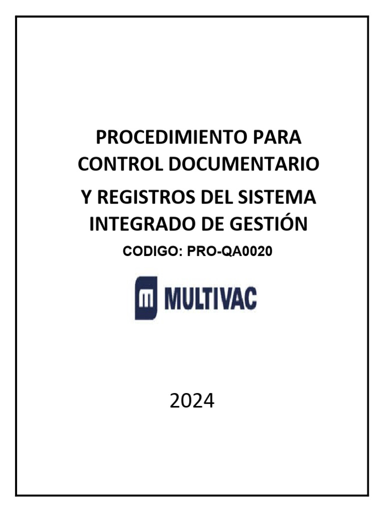 Control Documentario en Gestión Integrada | PDF | Sistema de ...