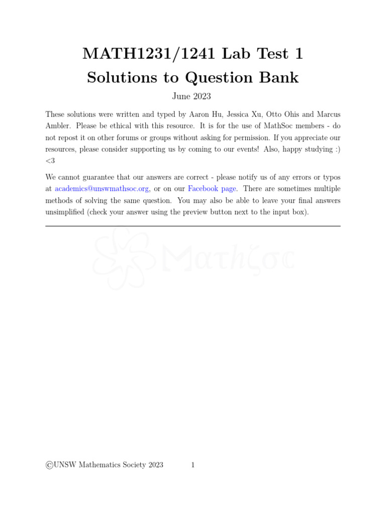 Math1231 1241 lab test 1 download free pdf vector space basis