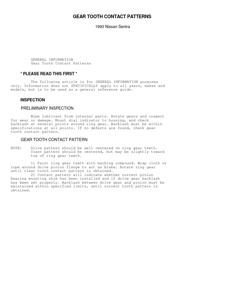 Gear Tooth Contact Patterns Download Free PDF Gear Mechanical