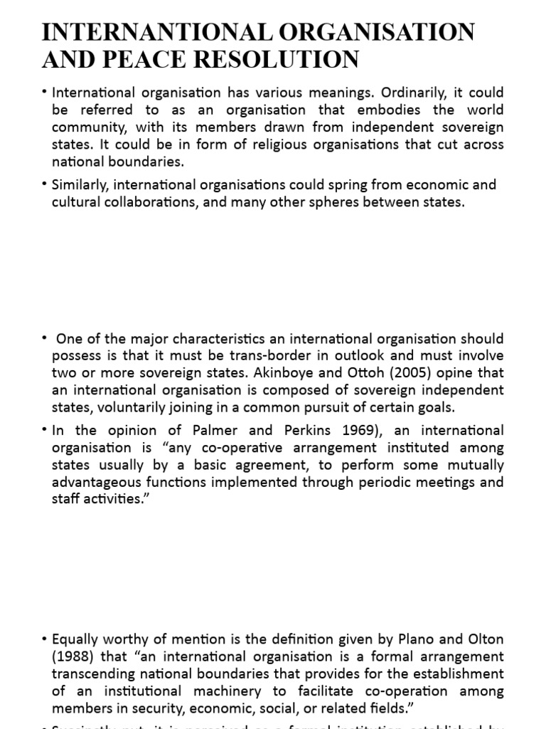 International Organizations & Peacekeeping | PDF | United Nations ...