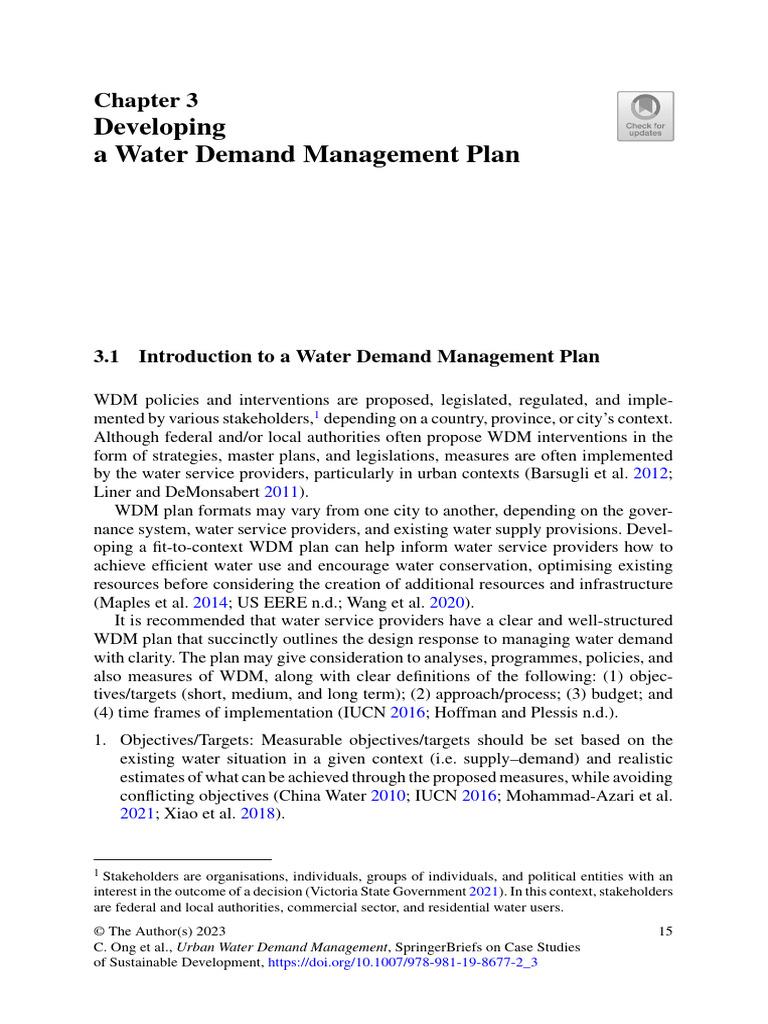 Water Demand Management Plan Guide | PDF | Cost–Benefit Analysis ...