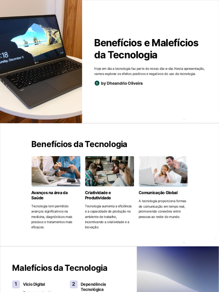 Beneficios e Maleficios Da Tecnologia | PDF | Informática | Comunicação