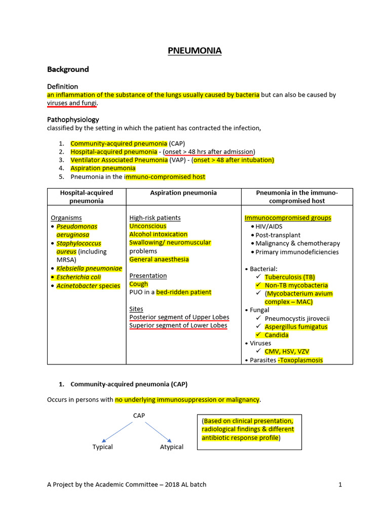 Pneumonia Pdf Pneumonia Medical Specialties