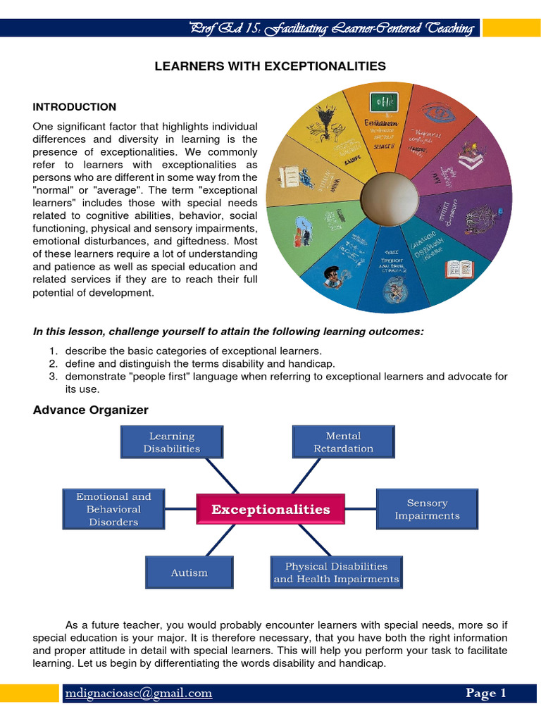 11 Learners With Exceptionalities WITH ACTIVITY | PDF | Disability ...