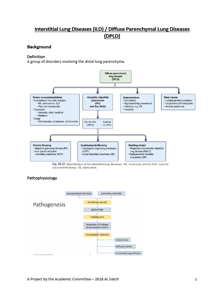 Interstitial Lung Disease Overview | PDF | Respiratory Diseases | Lung