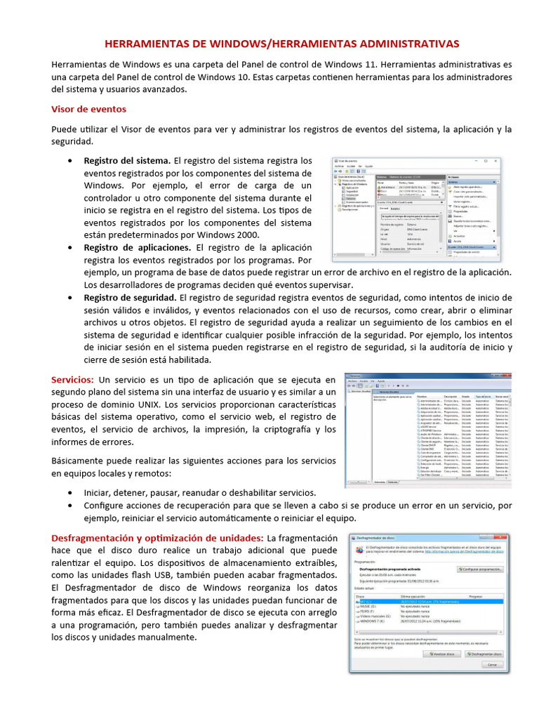 Sistemas - Herramientas de Windows | PDF | Archivo de computadora ...