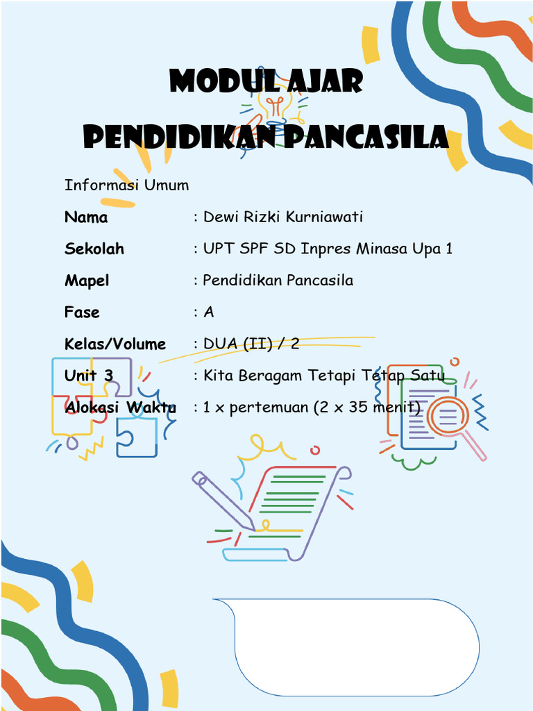 Modul Ajar Pancasila Kelas 2 Bab 2 | PDF | Karier & Perkembangan ...