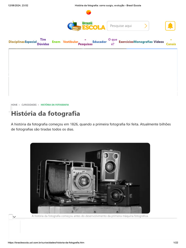 História da fotografia_ como surgiu, evolução - Brasil Escola ...