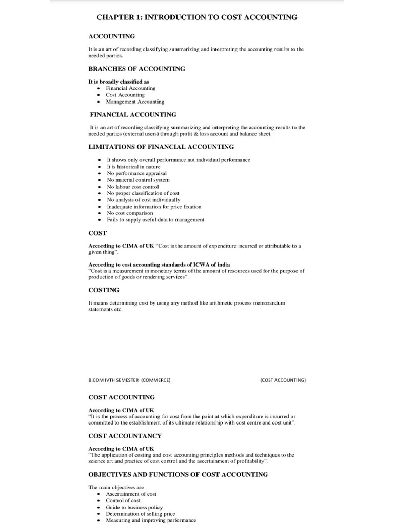 Bcom 3rd sem cost accounting introduction pdf
