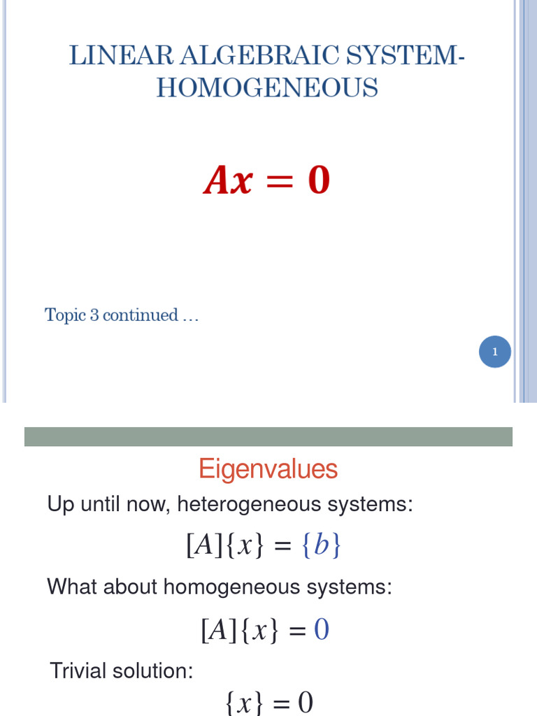 3b Linear Algebraic Equations Homogeneous | Download Free PDF ...