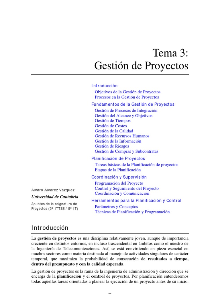 Fundamentos de la Gestión de Proyectos | PDF | Calidad (comercial ...